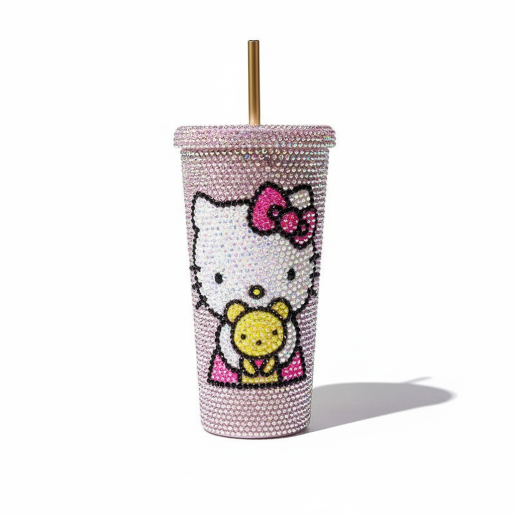 Thermos paillettes et strass – Hello Kitty