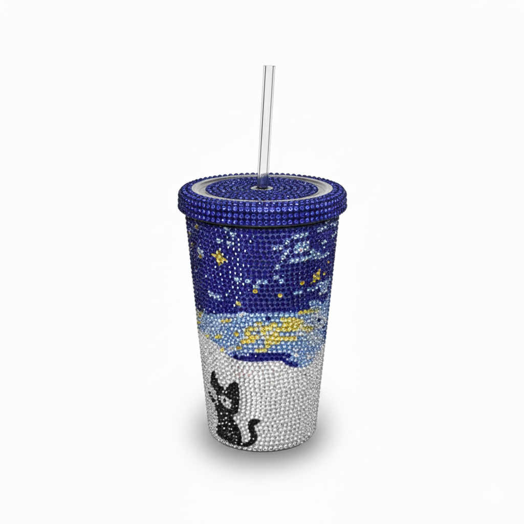 Thermos à paillette/strass  – CAT