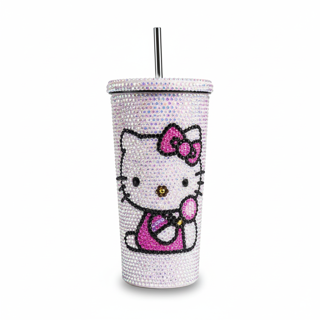 Thermos paillettes et strass – Hello Kitty