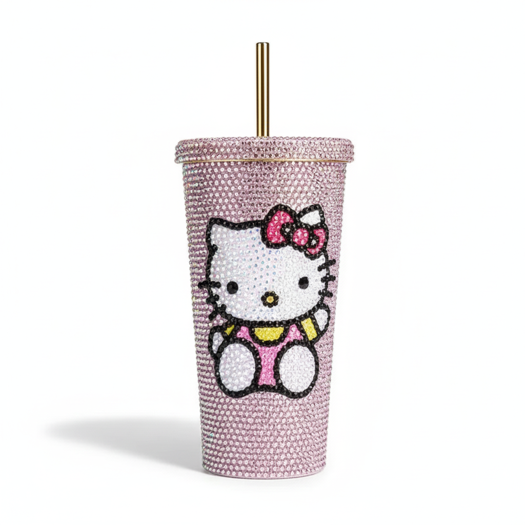 Thermos paillettes et strass – Hello Kitty