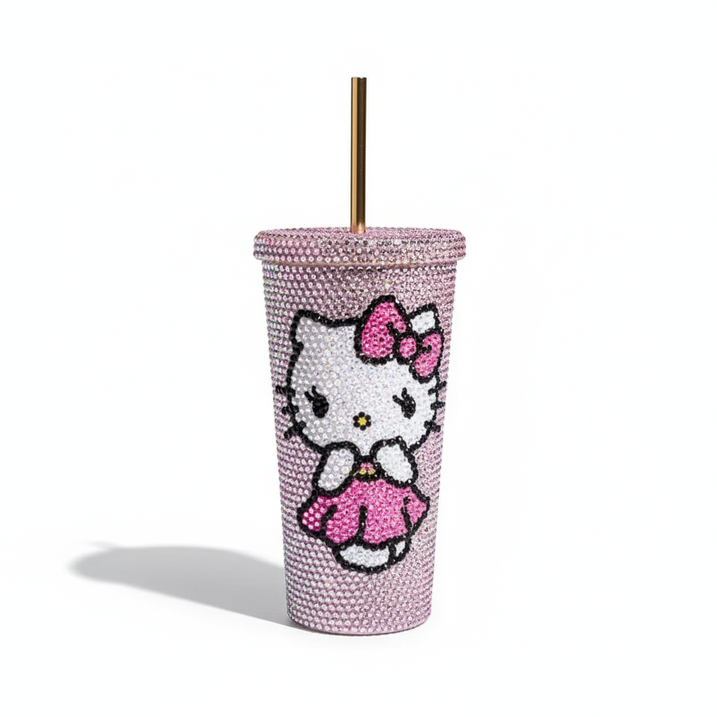Thermos paillettes et strass – Hello Kitty